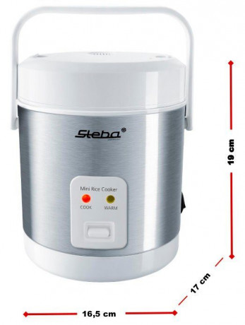 Steba Steba Reiskocher RK 4M, Mini Reiskocher, Edelstahl, Weiss, Reisloffel, Warmhaltefunktion  Рисоварка Steba RK 4M, мини-рисоварка, нержавеющая сталь, белый, ложка для риса, функция поддержания тепла