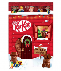 KitKat Adventskalender 2stk Адвент-календарь 2025, 24 шоколадные фигурки с хрустящими вафлями, 41см х 28см, 208 грамм х 2 штуки