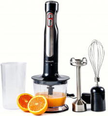 Hanseatic Hanseatic Akku-Stabmixer 98126929, 100 W, kabellos mit wiederaufladbarem 12-V-Li-Ion-Akku  Беспроводной ручной блендер Hanseatic 98126929, 100 Вт, беспроводной, с литий-ионным аккумулятором 12 В.