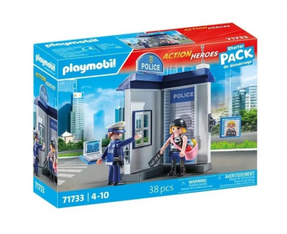 PLAYMOBIL 71733 Action Heroes Полицейский участок, комната расследований, 38 деталей, фигурки полицейского и подозреваемой, конструктор для детей 4-10 лет