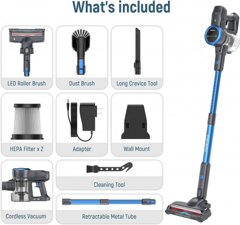 FABULETTA FABULETTA Akku-Hand-und Stielstaubsauger, Beutellos, 24000Pa Akku Staubsauger 6-in-1 Leichter Kabelloser Staubsauger2200mAh  Беспроводной ручной пылесос FABULETTA, без мешка, беспроводной пылесос 24000 Па Легкий беспроводной пылесос 6-в-1, 2200 