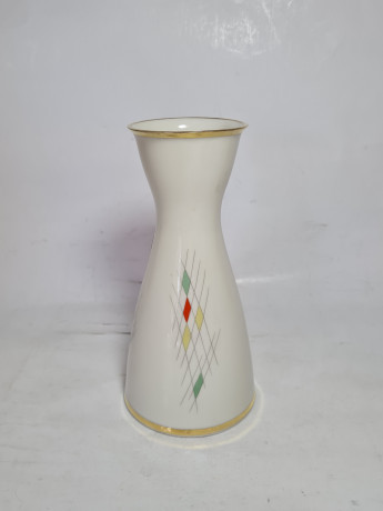 Ваза винтажная, Winterling Marktleuthen Bavaria с геометрическим декором, фарфор, 18 x 9 см, Германия, 1960-1970гг.