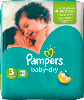 Pampers Baby-Dry Подгузники Размер 3 Midi 4-9 kg, 34 шт