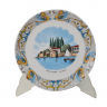Тарелка декоративная винтажная с изображением Лаго ди Гарда, фарфор, 19.5 см, Италия, 1960-70гг.