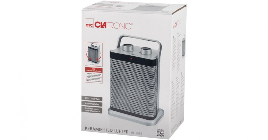 Clatronic Clatronic HL 3631 Keramik-Heizlufter silber/schwarz silber/schwarz Clatronic HL 3631 керамический тепловентилятор серебристый/черный