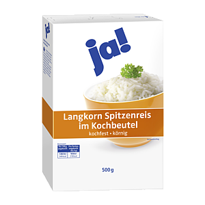ja! Длинные зерна риса в пакете для варки 4x125г