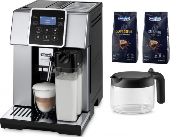 De'Longhi De'Longhi Kaffeevollautomat ESAM 428.80.SB PERFECTA EVO, inkl. Kaffeekanne im Wert von UVP € 29,99 + Pflegeset UVP € 31,99  Полностью автоматическая кофемашина De'Longhi ESAM 428.80.SB PERFECTA EVO, включая кофейник стоимостью 29,99 евро + набор