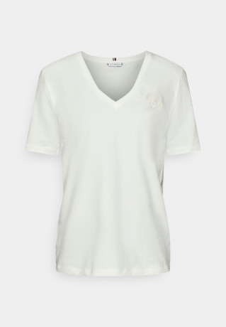Tommy Hilfiger CREST Basic T-shirt ecru CREST Базовая футболка экрю