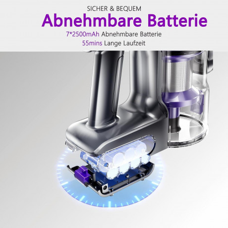 SMARTAI SMARTAI Akku-Hand-und Stielstaubsauger, 400,00 W, Beutellos, 2LEDs Handstaubsauger Staubsauger Kabellos 8-in-1Staubsauger Beutellos Беспроводной ручной пылесос SMARTAI, 400,00 Вт, без мешка, ручной пылесос с 2 светодиодами, беспроводной пылесос 8