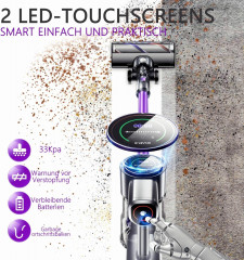 SMARTAI SMARTAI Akku-Hand-und Stielstaubsauger, 400,00 W, Beutellos, 2LEDs Handstaubsauger Staubsauger Kabellos 8-in-1Staubsauger Beutellos  Беспроводной ручной пылесос SMARTAI, 400,00 Вт, без мешка, ручной пылесос с 2 светодиодами, беспроводной пылесос 8