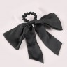 The Hair Edit Black Bow Sash Scrunchie  Черная резинка для волос с бантом и поясом