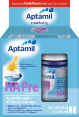 Aptamil Гипоаллергены	 Начальное питание	 Pre сухое молоко с рождения, 2x90 ml, 180 мл