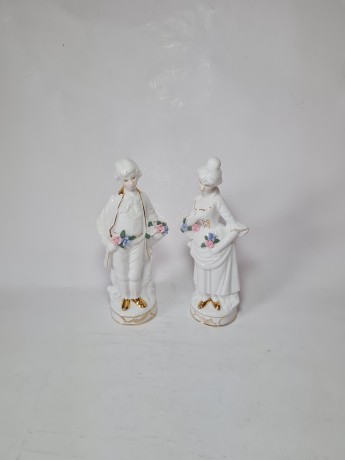 PMI Коллекционные Статуэтки "Он и она" с позолотой, 21см, Германия, 1960-70гг.