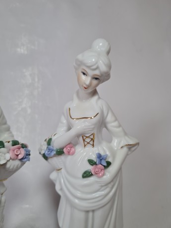 PMI Коллекционные Статуэтки "Он и она" с позолотой, 21см, Германия, 1960-70гг.