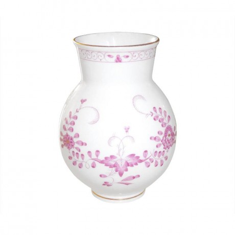 Meissen Meissen  'Neuer Ausschnitt - Indische Malerei 2 mit Kante purpur Goldpunkte mit Goldrand' Vase 12,5 cm Мейсен "Новая секция - Индийская роспись 2 с краем пурпурно-золотыми точками с золотым ободком" ваза 12,5 см