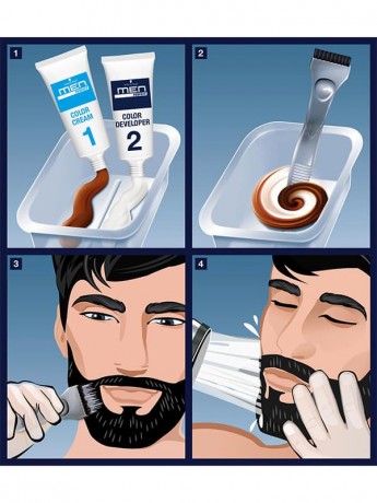 Schwarzkopf men perfect bart coloration 80 Dunkelbraun, Краска для бороды оттенок 80 темно-коричневый