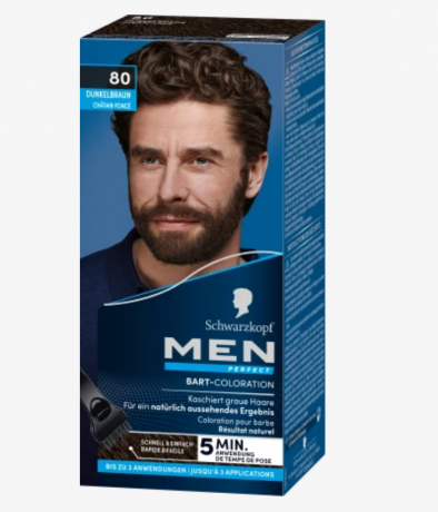Schwarzkopf men perfect bart coloration 80 Dunkelbraun, Краска для бороды оттенок 80 темно-коричневый