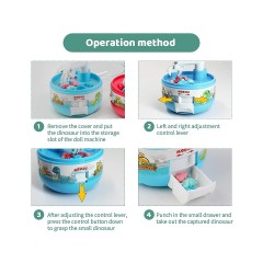 Vicabo Klauenmaschine Dinosaurier Fange Mini Kralle Spielzeug Greifer Maschine mit Miniatur Dinosaurier Figuren Geschicklichkeitsspiele fur Kinder Коготь динозавра машина поймать мини-коготь игрушка коготь машина с миниатюрными фигурками динозавров игры н