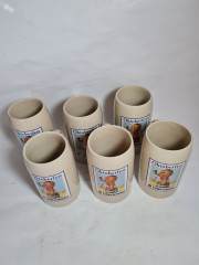 Немецкая пивная кружка винтажная Lowenbrau / Oktoberfest с изображением льва, керамика, 6 шт., 0.5 л, 15 см, Германия, 1970-80гг.