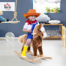 HOMCOM Rocking Horse, Brown, L74 x W33 x H62 cm (model 330-091) Игрушка-качалка Лошадка HOMCOM, коричневая, длина 74 x ширина 33 x высота 62 см