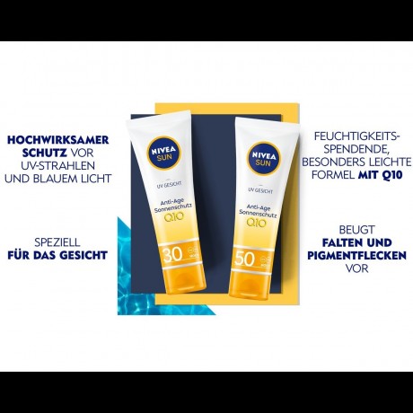 Nivea UV Gesicht Q10 Anti-Age Sonnenschutz  UV Face Q10 Антивозрастная защита от солнца