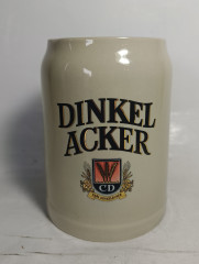 Немецкая пивная кружка винтажная Carl Dinkelacker / Rastal, в бежевых тонах, c черно-золотым логотипом, керамика, 0.5 л, 14 см, Германия, 1970-80гг.