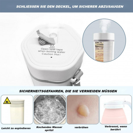 Lannister Lannister Reise-Wasserkocher Tragbarer elektrischer Reise-Wasserkocher elektrische Tasse/Flasche, 300,00 W, 304 Edelstahl Liner 400ml auslaufsicheres Design mit Tragegriff Gruner Lannister Travel Kettle Портативный электрический дорожный чайник 