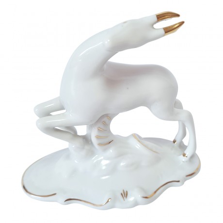 Статуэтка винтажная ARPO "Косуля" с позолотой, Румыния, 1960-70гг.