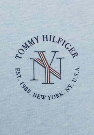 Tommy Hilfiger REGULAR NYC ROUNDALL  Basic T-shirt breezy blue heather REGULAR NYC ROUNDALL — Базовая футболка свежий голубой вереск