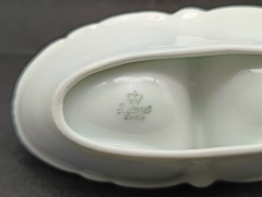 Соусник винтажный Lettin с ложкой, двойной, 17 х 5.5 см, Германия, 1970-80гг.