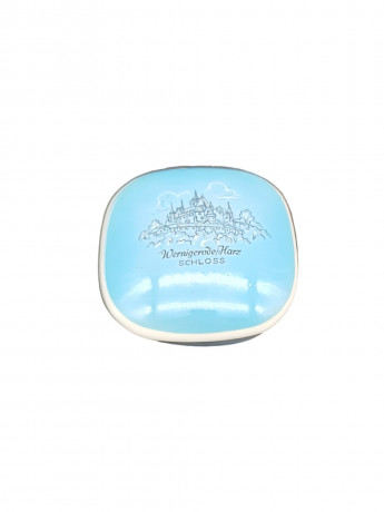 Шкатулка винтажная миниатюрная Kahla "Замок в Вернигероде", фарфор, 10 х 10 см, Германия, 1960-70гг.