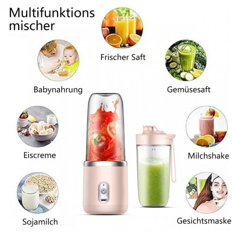 FeelGlad FeelGlad Akku-Smoothie-Maker Mini Smoothie Maker, Standmixer, Blender elektrisch Blau Аккумуляторная смузи-машина FeelGlad, мини-смузница, настольный миксер, электрический блендер