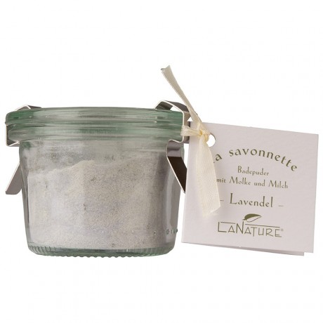 LaNature Badepuder Lavendel mit Lavendelbluten Badezusatz Lavendel, 70 g