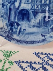 Kirner &amp; Steiner Винтажная коллекционная тарелка "Нойштадт-ан-дер-Вайнштрасе", 20см, Германия, 1970г.