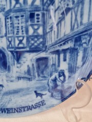 Kirner &amp; Steiner Винтажная коллекционная тарелка "Нойштадт-ан-дер-Вайнштрасе", 20см, Германия, 1970г.