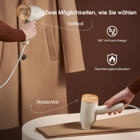 Bear Bear Dampfbugelstation 120ml Reisebugeleisen, 10 Sekunden Schnelle Erwarmung, Abschaltautomatik  Станция парового утюга Bear, дорожный утюг, 120 мл, быстрый нагрев 10 секунд, автоматическое отключение