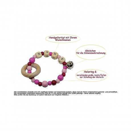 dubistda Greifling aus Holz mit Namen personalisiert Деревянная игрушка для захвата