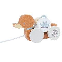 bieco Nachziehspielzeug Holz Kinder Nachziehtier Ente Holzspielzeug ab 1 Jahr Ziehtier Nachziehspielzeug Игрушка-тяни из дерева Детская игрушка-тягач утка Деревянная игрушка от 1 года Игрушка-тяни