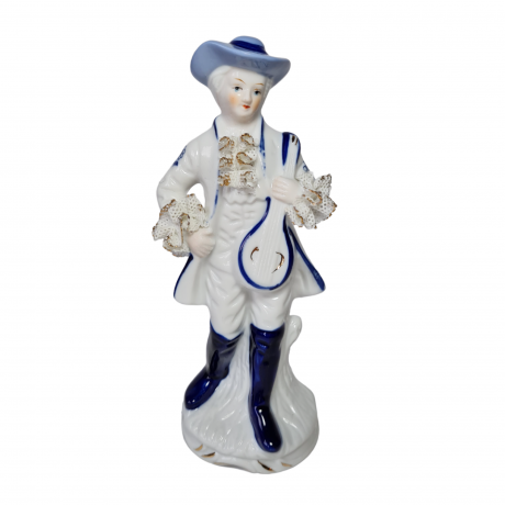 Статуэтка винтажная Ginori "Мужчина в белом костюме", фарфор, 21 x 8 см, Италия, 1960-70гг. 