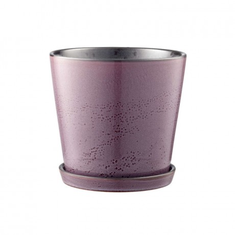 Bitz Bitz Gastro lilac / black Blumentopf - Krautertopf mit Untertasse d: 14 cm / h: 12,5 cm Цветочный горшок Bitz Gastro сиреневый/черный - горшок для трав с блюдцем d: 14 см / h: 12,5 см