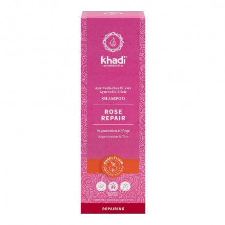 Khadi Naturkosmetik Shampoo Rose Repair 200ml  Шампунь Восстанавливающая роза 200мл
