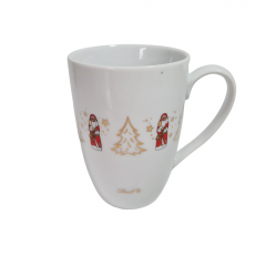Кружка винтажная Lindt с рождественским декором, фарфор, 11.5 см, 400 мл, Германия, 1970-80гг.