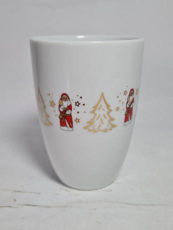 Кружка винтажная Lindt с рождественским декором, фарфор, 11.5 см, 400 мл, Германия, 1970-80гг.