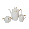Mitterteich Набор чайный: чайник, молочник, сахарница, белый фарфор с позолоченным ободком, Германия, 1960-70гг.
