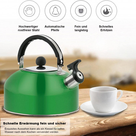 TOPMELON TOPMELON Wasserkessel Whistling Kettle Edelstahl Wasserkessel Teekessel, 3L Blau TOPMELON Чайник со свистком Чайник из нержавеющей стали Чайник, 3 л