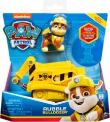 Spin Master PAW Patrol Baustellen-Fahrzeug mit Rubble-Figur (Basic Vehicle\/Basis Fahrzeug) Машина Щенячьего патруля на строительной площадке с фигуркой из щебня (базовая машина/базовая машина)
