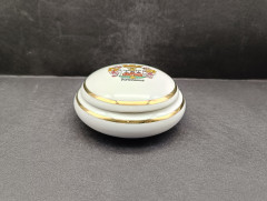 Шкатулка миниатюрная винтажная Plankenhammer Fluss Bavaria / GRG Viernheim "Герб Пирмазенса", с позолотой, ручная работа, фарфор, 9.5 см, Германия, 1960-70гг.