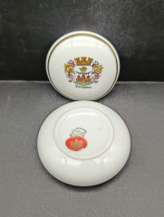 Шкатулка миниатюрная винтажная Plankenhammer Fluss Bavaria / GRG Viernheim "Герб Пирмазенса", с позолотой, ручная работа, фарфор, 9.5 см, Германия, 1960-70гг.