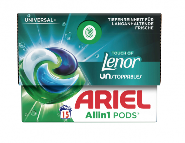 Ariel All-in-1 Vollwaschmittel Flüssig Pods Touch of Unstoppables 15WL, Капсулы для стирки универсальные Ariel All-in-1 c кондиционером Touch of Unstoppables 15шт