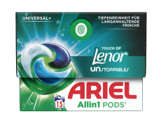 Ariel All-in-1 Vollwaschmittel Flüssig Pods Touch of Unstoppables 15WL, Капсулы для стирки универсальные Ariel All-in-1 c кондиционером Touch of Unstoppables 15шт